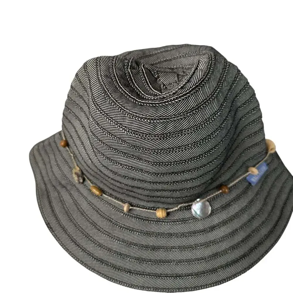 Wallaroo Coastal Ellie Black Bucket Hat Packable Sun Hat Travel Outdoor O S